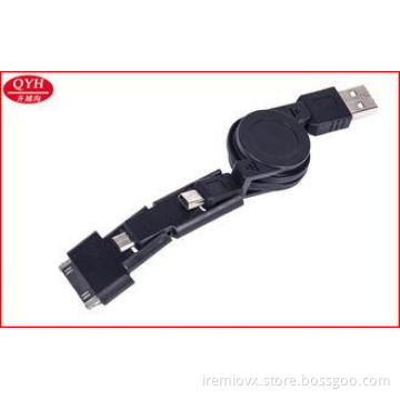 Multipurpose Mini Micro 30Pin retractable power cable trans